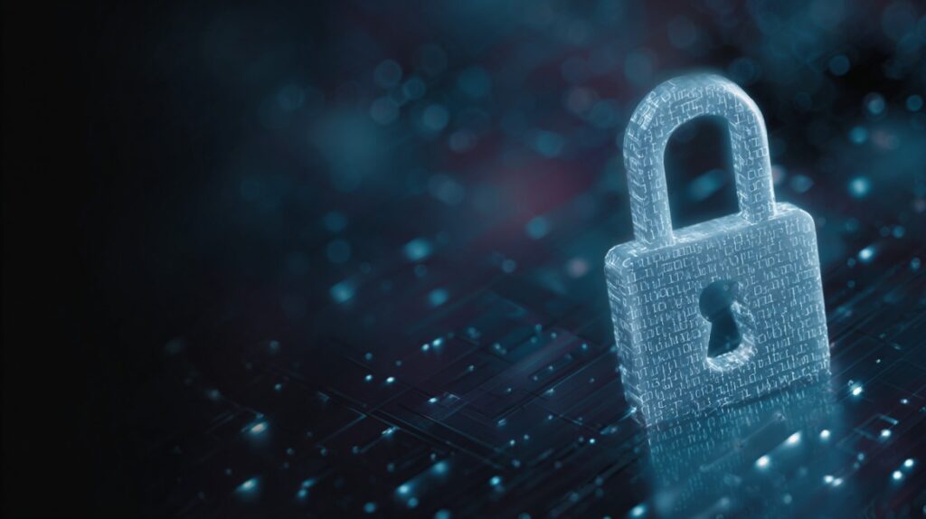 Digitalni katanc kao simbol zaštite podataka i sigurnosti na mreži