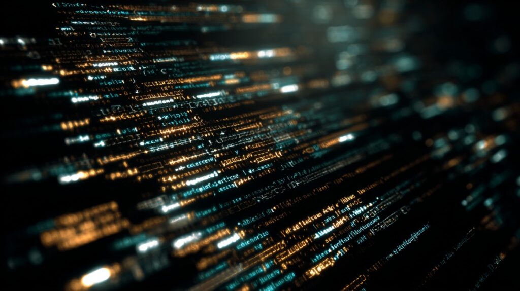 Apstraktna ilustracija gustih linija koda u pokretu